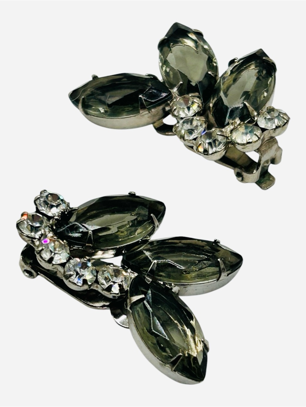 Fabulous Juliana D&E Black Diamond Bracelet Earring Set Silver Tone Metal - Picture 5 of 7